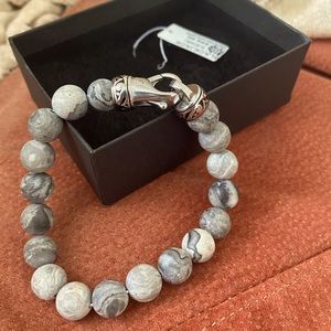 Blackjack men’s jasper & stainless steel bracelet